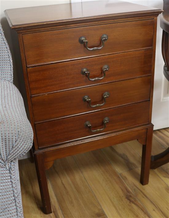 Two Edwardian mahogany sheet music cabinets